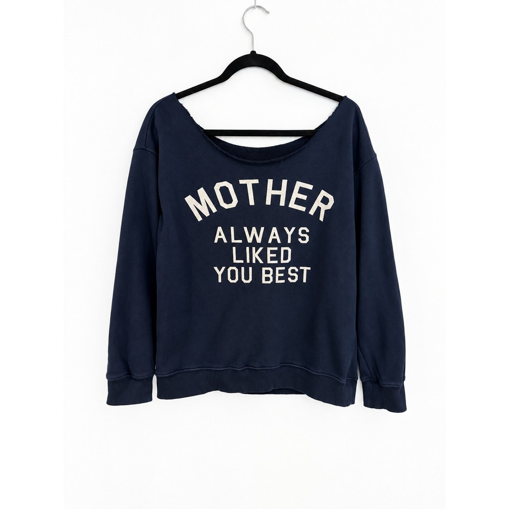 Mother Denim Sweatshirt The Square Pullover Navy Mother Always Liked You Best